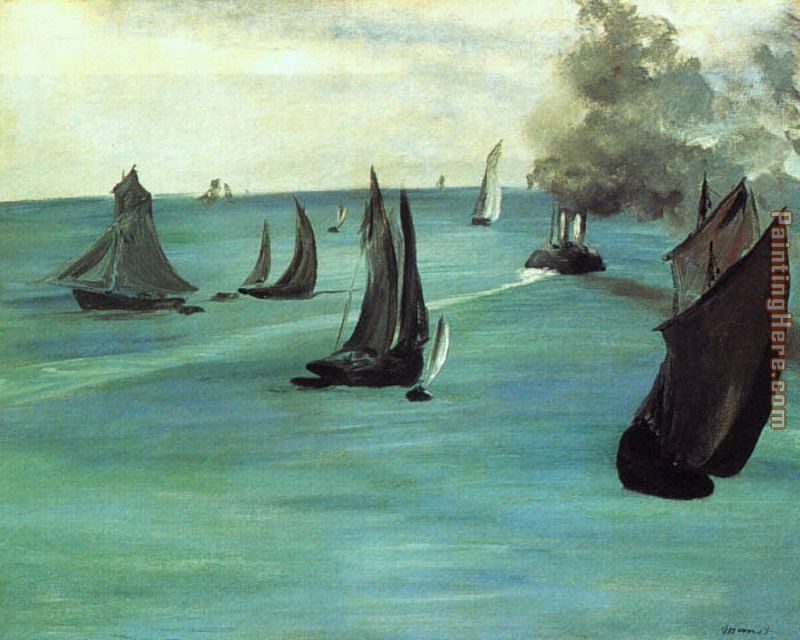The Beach at Sainte-Adresse painting - Edouard Manet The Beach at Sainte-Adresse art painting